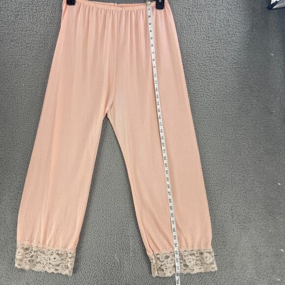 Vtg Erica Loren Pajama Set Pjs Dress Sz Large Lace Peach USA - Picture 16 of 16